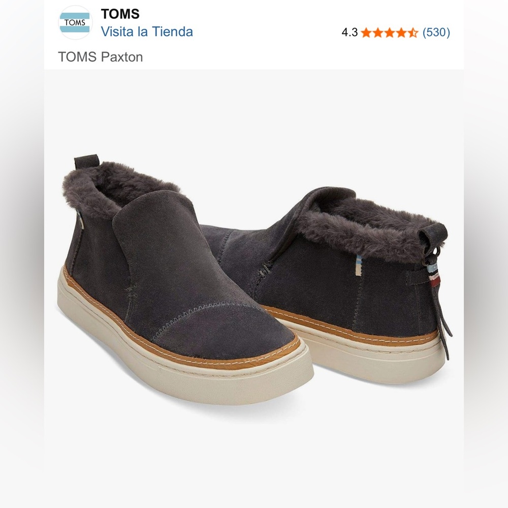 TOMS Paxton women’s Charcoal Slip-On Sneakers